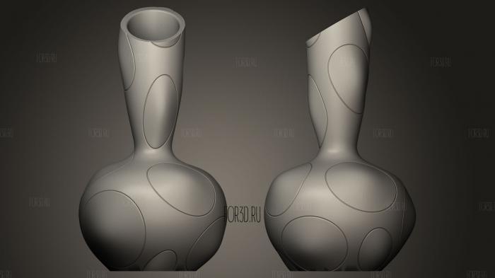 Vase with long neck stl model for CNC